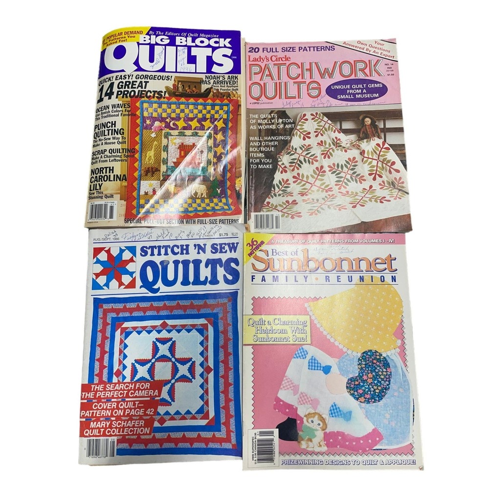 Quilting Magazine Lot of 4 Collection Patterns Quilters Sewing Projects 0191